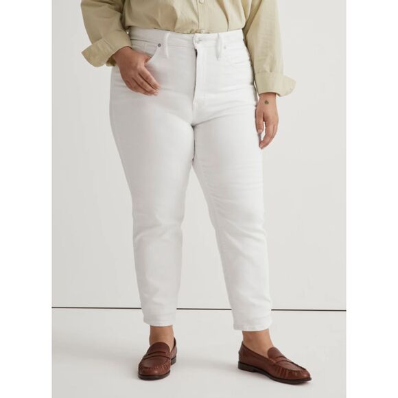MADEWELL Plus Stovepipe Jeans in Pure White 20W - Picture 1 of 5